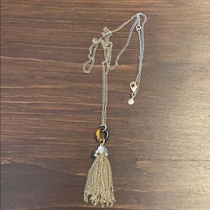 J. Crew tortoise shell tassel necklace